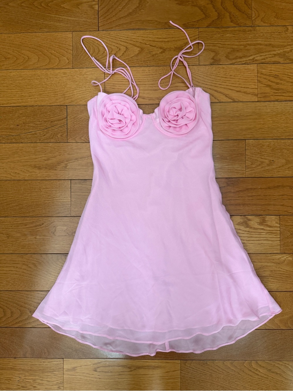 Bardot Pink Rosette Cup Slip Dress
